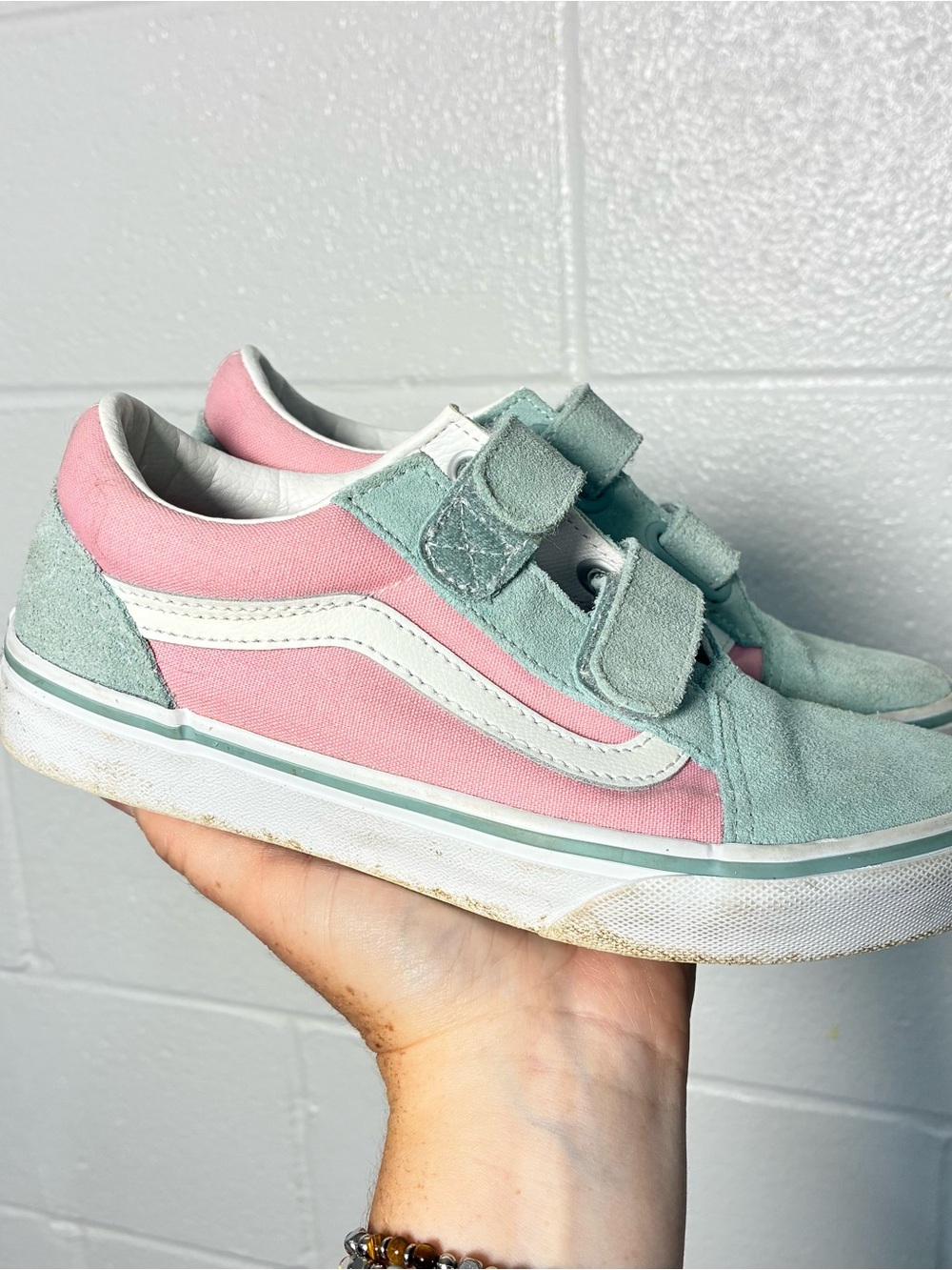 vans pink blue old skool easy on sneakers - Picture 4 of 10